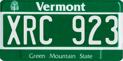 VT license plate XRC923