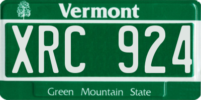 VT license plate XRC924