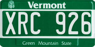 VT license plate XRC926