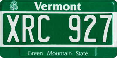 VT license plate XRC927