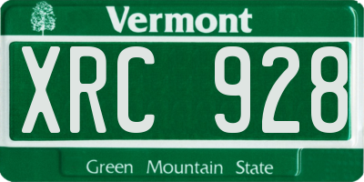 VT license plate XRC928