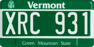 VT license plate XRC931