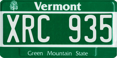 VT license plate XRC935