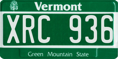 VT license plate XRC936