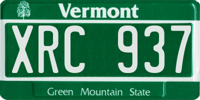 VT license plate XRC937