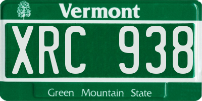 VT license plate XRC938