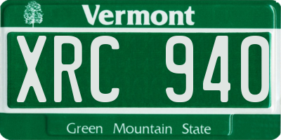 VT license plate XRC940