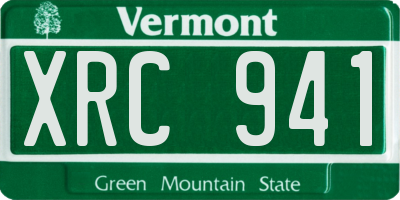 VT license plate XRC941