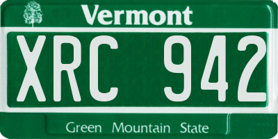 VT license plate XRC942