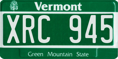 VT license plate XRC945