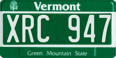 VT license plate XRC947