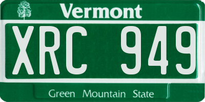 VT license plate XRC949