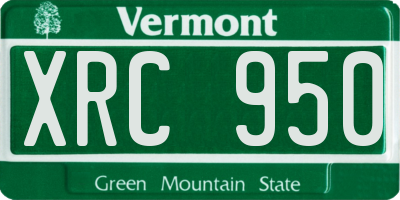 VT license plate XRC950