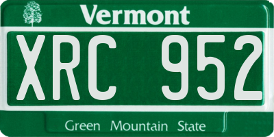 VT license plate XRC952