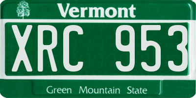 VT license plate XRC953