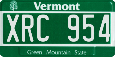 VT license plate XRC954