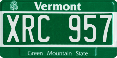 VT license plate XRC957