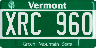 VT license plate XRC960