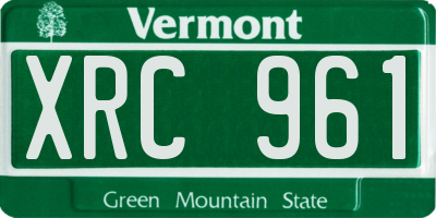 VT license plate XRC961