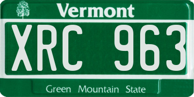 VT license plate XRC963