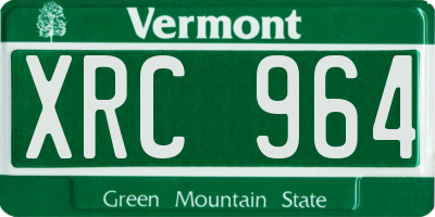 VT license plate XRC964