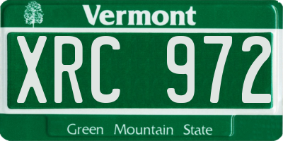 VT license plate XRC972
