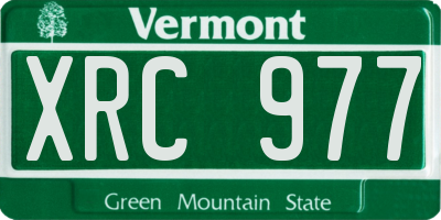 VT license plate XRC977