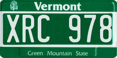 VT license plate XRC978