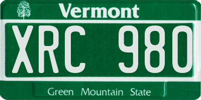 VT license plate XRC980