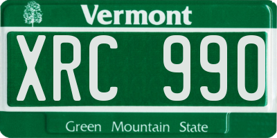 VT license plate XRC990