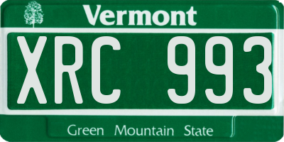 VT license plate XRC993