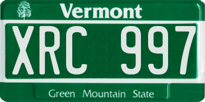 VT license plate XRC997