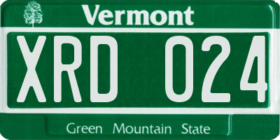 VT license plate XRD024