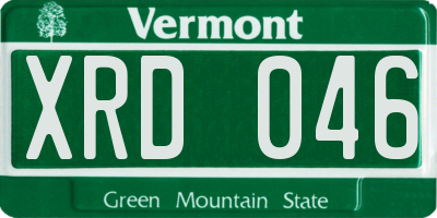 VT license plate XRD046
