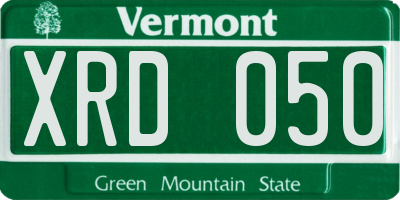 VT license plate XRD050