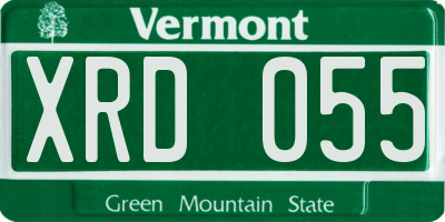 VT license plate XRD055