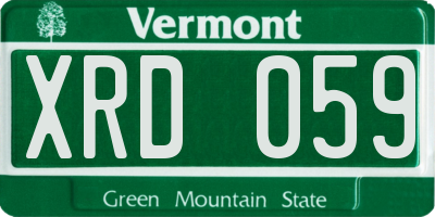 VT license plate XRD059