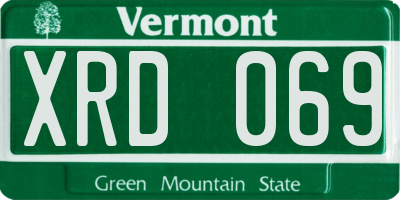 VT license plate XRD069
