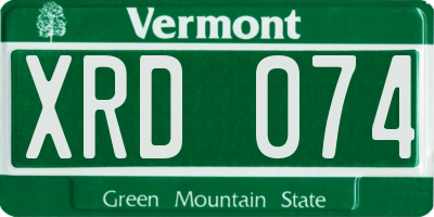 VT license plate XRD074