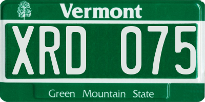 VT license plate XRD075