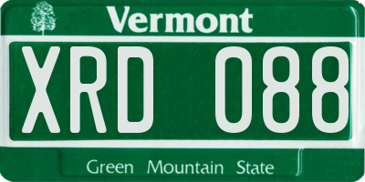 VT license plate XRD088