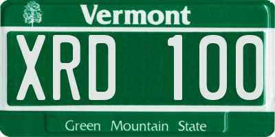 VT license plate XRD100