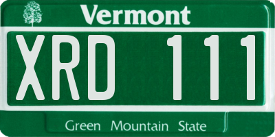 VT license plate XRD111
