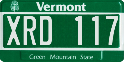 VT license plate XRD117