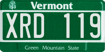 VT license plate XRD119