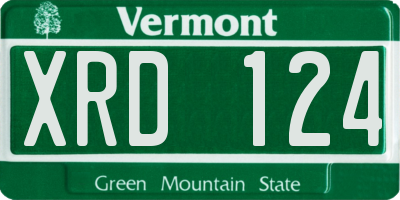 VT license plate XRD124