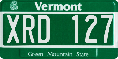 VT license plate XRD127
