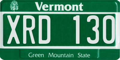 VT license plate XRD130