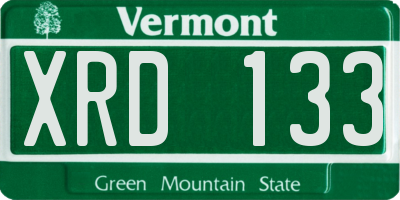 VT license plate XRD133