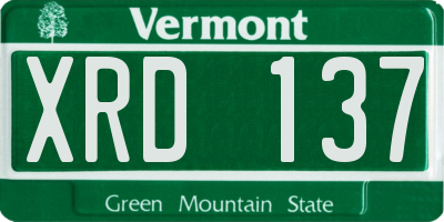 VT license plate XRD137